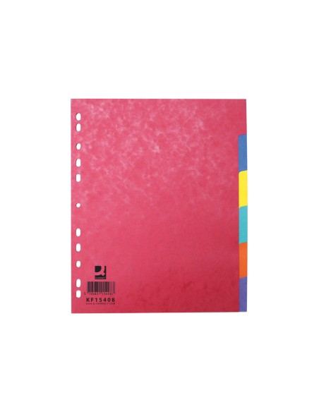 Separador q connect cartulina brillo juego de 6 separadores din a4 multitaladro