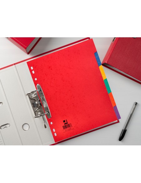 Separador q connect cartulina brillo juego de 6 separadores din a4 multitaladro