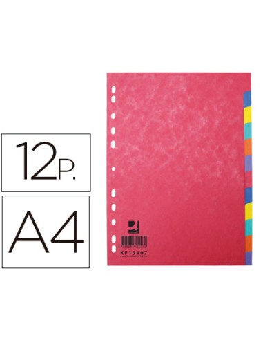 Separador q connect cartulina brillo juego de 12 separadores din a4 multitaladro