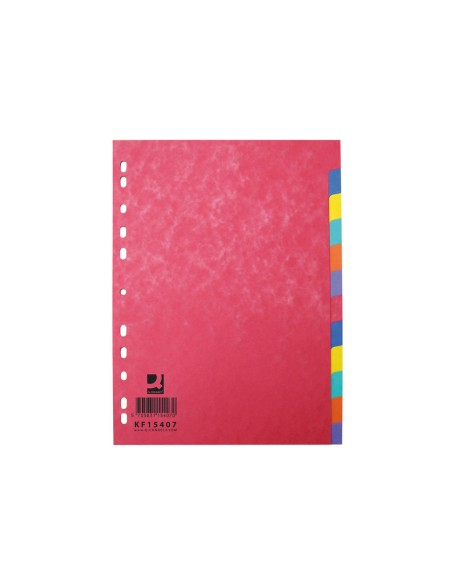 Separador q connect cartulina brillo juego de 12 separadores din a4 multitaladro