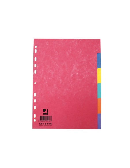 Separador q connect cartulina brillo juego de 6 separadores din a4 multitaladro