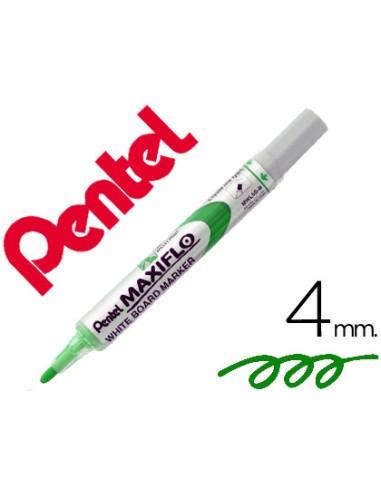 Rotulador maxiflo pentel para pizarra blanca color verde