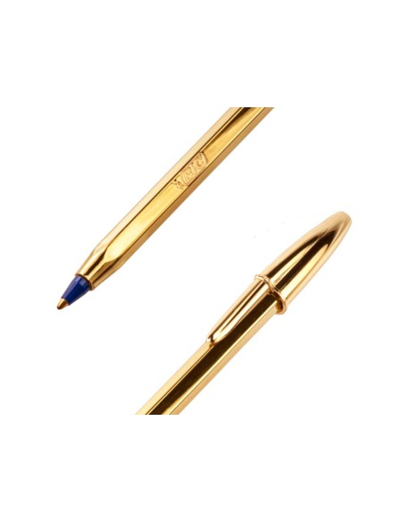 Boligrafo bic cristal celebration oro tinta azul unidad
