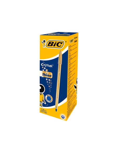 Boligrafo bic cristal celebration oro tinta azul unidad