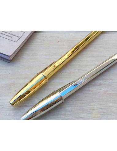 Boligrafo bic cristal celebration oro tinta azul unidad