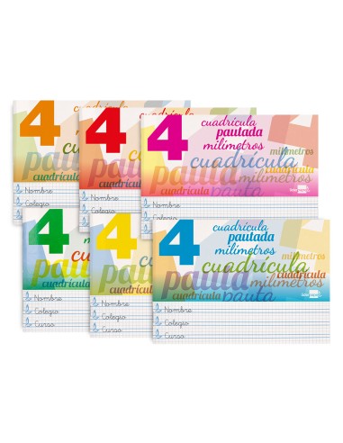 Libreta liderpapel pautaguia tapa cartoncillo 32 hojas din a5 70 g cuadriculado pautado 4 mm apaisado con margen