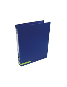 Carpeta de 2 anillas 25 mm mixtas liderpapel a4 forrado color system con ollao y tarjetero azul