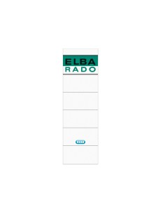 Etiquetas adhesivas elba lomera color blanco 54 x 190 mm pack de 10 unidades