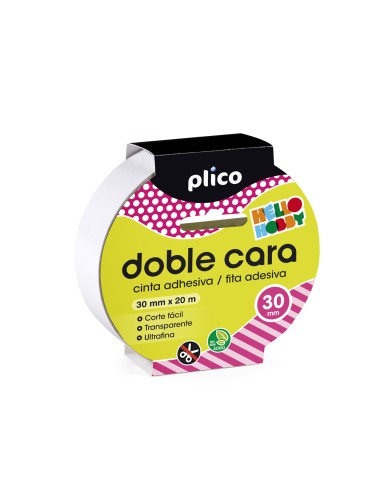 Cinta adhesiva plico doble cara 20 mt x 30 mm