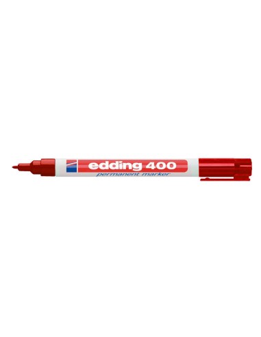 Rotulador edding marcador permanente 400 rojo punta redonda 1 mm