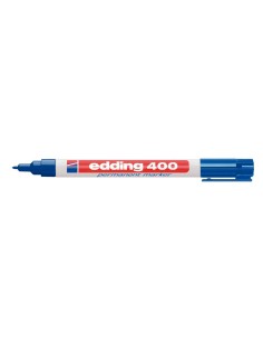 Rotulador edding marcador permanente 400 azul punta redonda 1 mm recargable