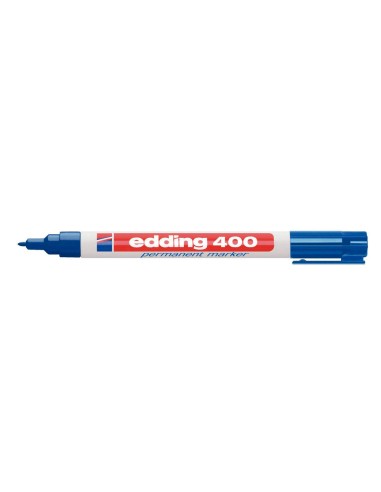 Rotulador edding marcador permanente 400 azul punta redonda 1 mm recargable