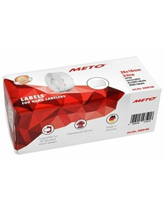 Etiquetas meto onduladas 26x12 mm blanca adh2 rollo de 1500 etiquetas troqueladas pt para etiquetadora tovel