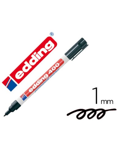 Rotulador edding marcador permanente 400 negro punta redonda 1 mm