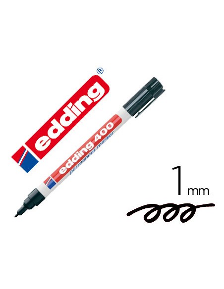 Rotulador edding marcador permanente 400 negro punta redonda 1 mm