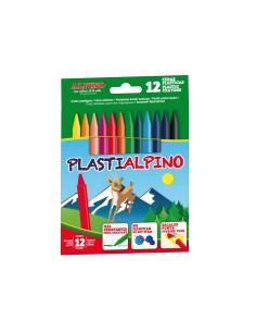 Lapices cera alpino plasti caja de 12 unidades colores surtidos