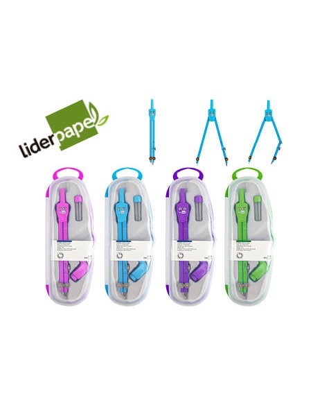 Compas liderpapel articulado con adaptador universal color