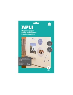 Papel magnetico apli blanco din a4 para impresoras inkjet paquete de 8 hojas