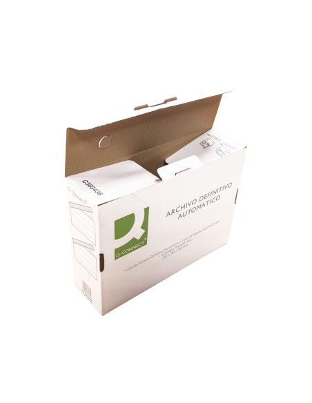 Caja archivo definitivo q connect folio carton reciclado cierre con lengueta 255x360x100 mm