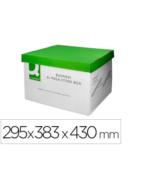 Cajon q connect carton para 4 cajas archivo definitivo folio montaje automatico medidas interior 295x383x430mm