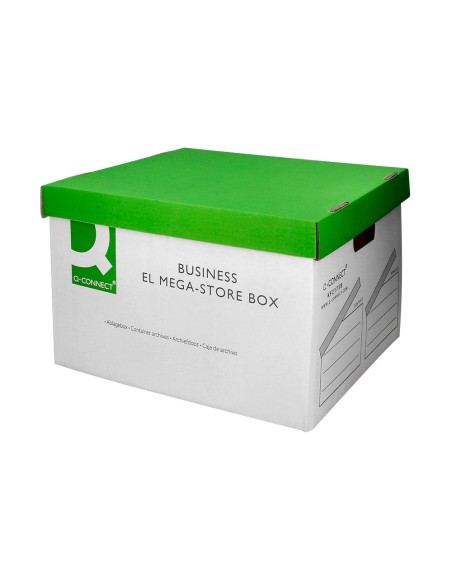 Cajon q connect carton para 4 cajas archivo definitivo folio montaje automatico medidas interior 295x383x430mm