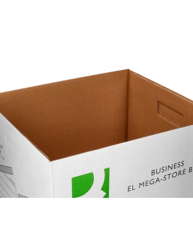 Cajon q connect carton para 4 cajas archivo definitivo folio montaje automatico medidas interior 295x383x430mm