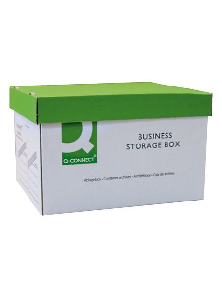 Cajon q connect carton para 3 cajas archivo definitivo a4 lomo de 100 mm montaje manual medidas interior 327x387x250mm