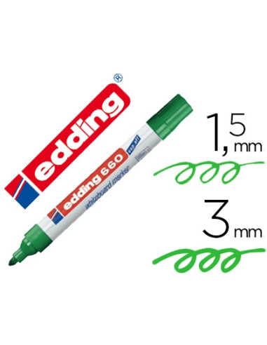 Rotulador edding para pizarra blanca 660 color verde punta redonda 15 3 mm