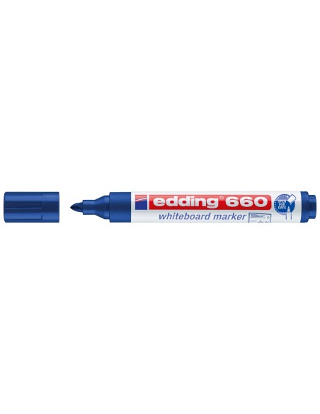 Rotulador edding para pizarra blanca 660 color azul punta redonda 15 3 mm recargable