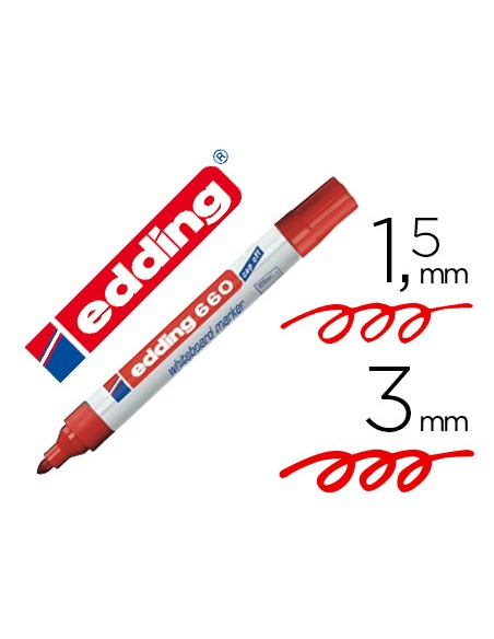 Rotulador edding para pizarra blanca 660 color rojo punta redonda 15 3 mm