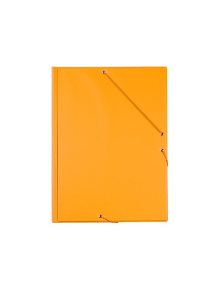Carpeta liderpapel gomas folio 3 solapas carton forrado pvc naranja