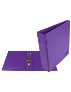 Carpeta de 2 anillas 40 mm redondas liderpapel a5 carton forrado pvc violeta