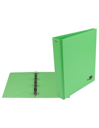 Carpeta de 4 anillas 25 mm redondas liderpapel a5 carton forrado pvc verde