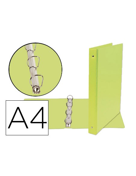 Carpeta de 4 anillas 25 mm mixtas liderpapel a4 carton forrado pvc verde