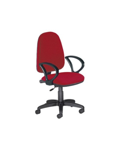 Silla rocada con brazos color burdeos diametro base 610 mm respaldo de 490 mm x 420 mm