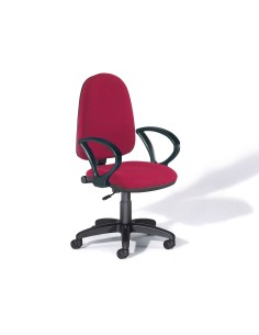 Silla rocada con brazos color burdeos diametro base 610 mm respaldo de 490 mm x 420 mm