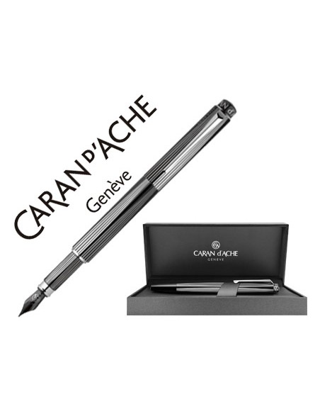 Pluma caran d ache rnx316 pvd acero inox tratado con ceramica vaporizada negra plumin acero inox revestido