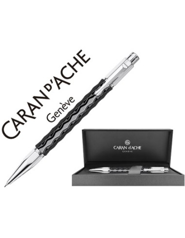 Portaminas caran d ache varius 07 mm ceramic black placado rodio con estuche