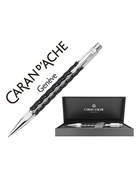 Portaminas caran d ache varius 07 mm ceramic black placado rodio con estuche