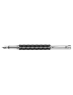 Pluma caran d ache varius ceramic black placada rodio plumin oro 18k rodiado con estuche plumin medio