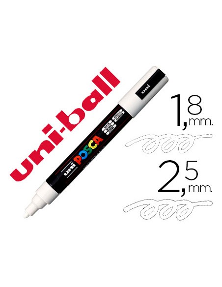 Rotulador uni posca marcador de pintura blanco punta redonda 18 a 25 mm