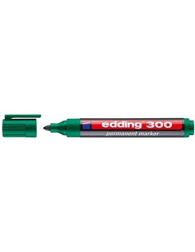 Rotulador edding marcador permanente 300 verde punta redonda 15 3 mm recargable