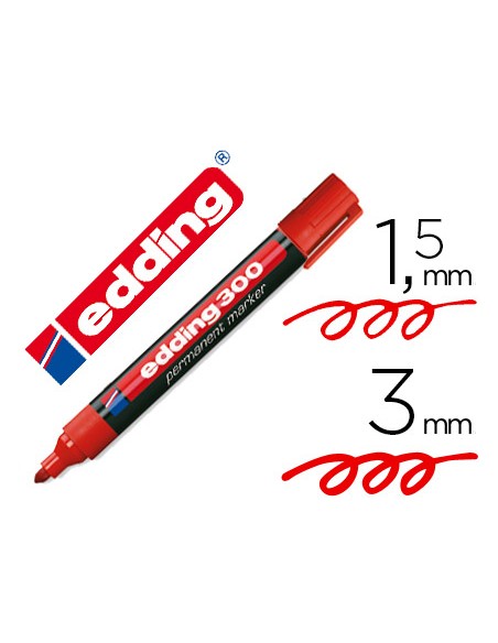 Rotulador edding marcador permanente 300 rojo punta redonda 15 3 mm recargable