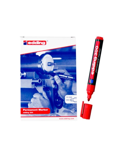 Rotulador edding marcador permanente 300 rojo punta redonda 15 3 mm recargable