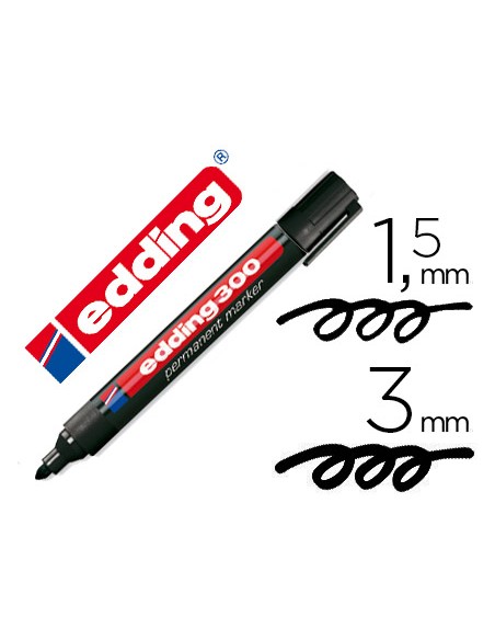 Rotulador edding marcador permanente 300 negro punta redonda 15 3 mm recargable