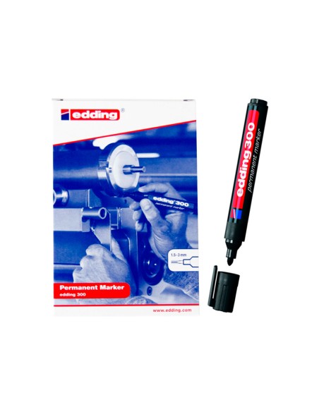 Rotulador edding marcador permanente 300 negro punta redonda 15 3 mm recargable