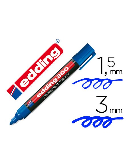 Rotulador edding marcador permanente 300 azul punta redonda 15 3 mm recargable