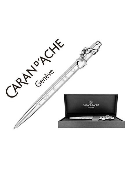 Boligrafo caran d ache ecridor mademoiselle placado paladio corazon con estuche punta media