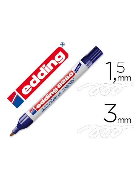 Rotulador edding marcador de seguridad visible bajo la luz ultravioleta punta redonda 15 mm