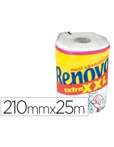 Papel de cocina renova jumbo ultra absorbente 42g m2 ancho 210mm largo 25m